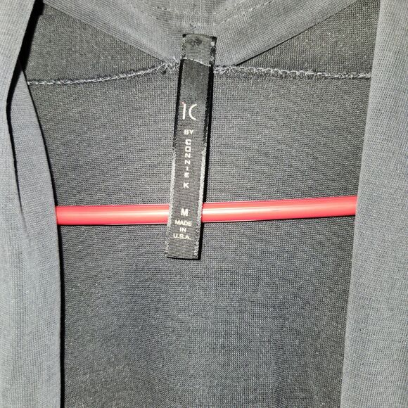 IC by Connie K Gray Black Drape Front Cardigan Sweater Women’s Medium Knit - Picture 3 of 7